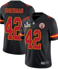 Nike Kansas City Chiefs #42 Anthony Sherman Black Super Bowl LV Bound Stitched NFL Limited Rush Jersey