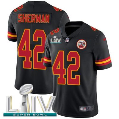 Nike Kansas City Chiefs #42 Anthony Sherman Black Super Bowl LIV 2020 Stitched NFL Limited Rush Jersey