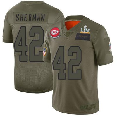 Nike Kansas City Chiefs #42 Anthony Sherman Camo Super Bowl LV Bound Stitched NFL Limited 2019 Salute To Service Jersey
