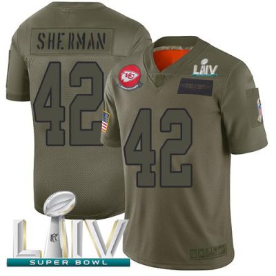 Nike Kansas City Chiefs #42 Anthony Sherman Camo Super Bowl LIV 2020 Stitched NFL Limited 2019 Salute To Service Jersey