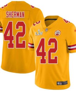 Nike Kansas City Chiefs #42 Anthony Sherman Gold Super Bowl LV Bound Stitched NFL Limited Inverted Legend Jersey