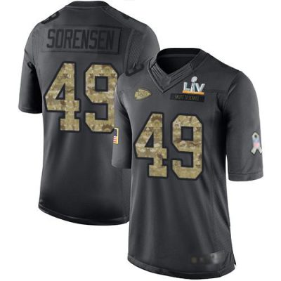 Nike Kansas City Chiefs #49 Daniel Sorensen Black Super Bowl LV Bound Stitched NFL Limited 2016 Salute to Service Jersey