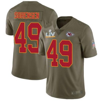 Nike Kansas City Chiefs #49 Daniel Sorensen Olive Super Bowl LV Bound Stitched NFL Limited 2017 Salute To Service Jersey