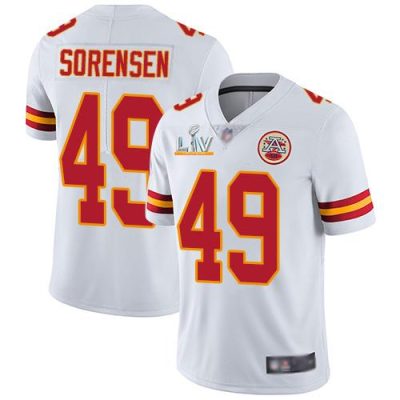 Nike Kansas City Chiefs #49 Daniel Sorensen White Super Bowl LV Bound Stitched NFL Vapor Untouchable Limited Jersey