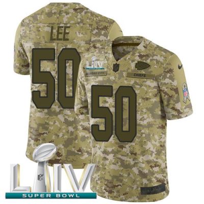 Nike Kansas City Chiefs #50 Darron Lee Camo Super Bowl LIV 2020 Stitched NFL Limited 2018 Salute To Service Jersey