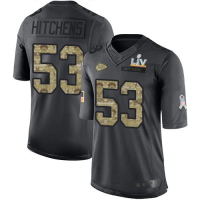 Nike Kansas City Chiefs #53 Anthony Hitchens Black Super Bowl LV Bound Stitched NFL Limited 2016 Salute to Service Jersey