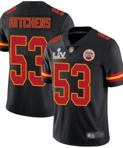 Nike Kansas City Chiefs #53 Anthony Hitchens Black Super Bowl LV Bound Stitched NFL Limited Rush Jersey