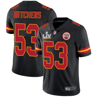 Nike Kansas City Chiefs #53 Anthony Hitchens Black Super Bowl LV Bound Stitched NFL Limited Rush Jersey