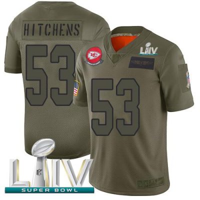 Nike Kansas City Chiefs #53 Anthony Hitchens Camo Super Bowl LIV 2020 Stitched NFL Limited 2019 Salute To Service Jersey