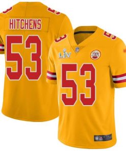 Nike Kansas City Chiefs #53 Anthony Hitchens Gold Super Bowl LV Bound Stitched NFL Limited Inverted Legend Jersey