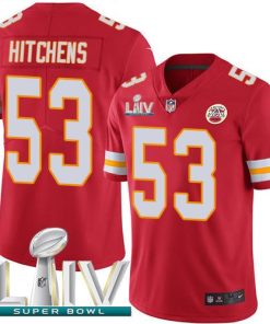 Nike Kansas City Chiefs #53 Anthony Hitchens Red Super Bowl LIV 2020 Team Color Stitched NFL Vapor Untouchable Limited Jersey