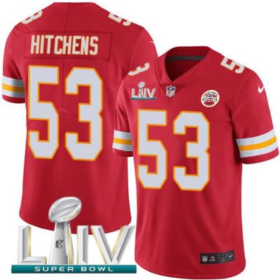 Nike Kansas City Chiefs #53 Anthony Hitchens Red Super Bowl LIV 2020 Team Color Stitched NFL Vapor Untouchable Limited Jersey