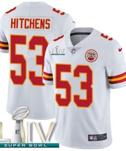 Nike Kansas City Chiefs #53 Anthony Hitchens White Super Bowl LIV 2020 Stitched NFL Vapor Untouchable Limited Jersey
