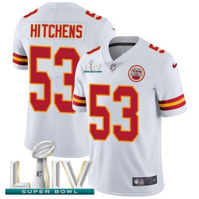 Nike Kansas City Chiefs #53 Anthony Hitchens White Super Bowl LIV 2020 Stitched NFL Vapor Untouchable Limited Jersey