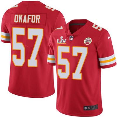 Nike Kansas City Chiefs #57 Alex Okafor Red Team Color Super Bowl LV Bound Stitched NFL Vapor Untouchable Limited Jersey