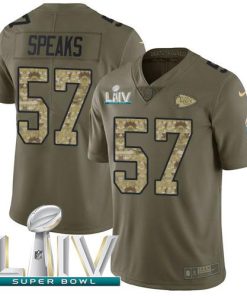 Nike Kansas City Chiefs #57 Breeland Speaks Olive/Camo Super Bowl LIV 2020 Stitched NFL Limited 2017 Salute To Service Jersey