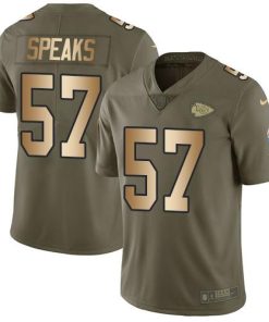 Nike Kansas City Chiefs #57 Breeland Speaks Olive/Gold Stitched NFL Limited 2017 Salute To Service Jersey
