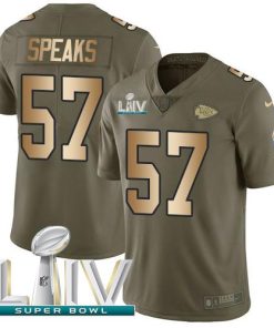 Nike Kansas City Chiefs #57 Breeland Speaks Olive/Gold Super Bowl LIV 2020 Stitched NFL Limited 2017 Salute To Service Jersey