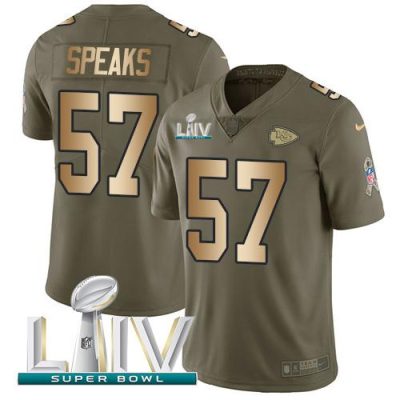 Nike Kansas City Chiefs #57 Breeland Speaks Olive/Gold Super Bowl LIV 2020 Stitched NFL Limited 2017 Salute To Service Jersey