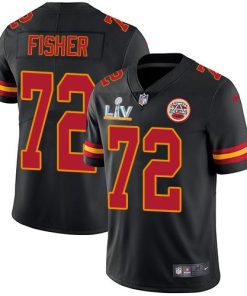 Nike Kansas City Chiefs #72 Eric Fisher Black Super Bowl LV Bound Stitched NFL Limited Rush Jersey