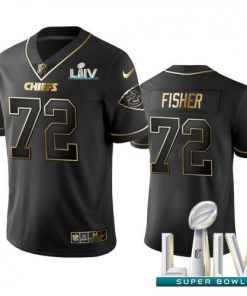 Nike Kansas City Chiefs #72 Eric Fisher Black Golden Super Bowl LIV 2020 Limited Edition Stitched NFL Jersey