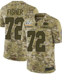 Nike Kansas City Chiefs #72 Eric Fisher Camo Super Bowl LV Bound Stitched NFL Limited 2018 Salute To Service Jersey