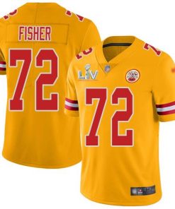 Nike Kansas City Chiefs #72 Eric Fisher Gold Super Bowl LV Bound Stitched NFL Limited Inverted Legend Jersey