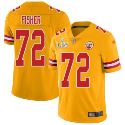Nike Kansas City Chiefs #72 Eric Fisher Gold Super Bowl LV Bound Stitched NFL Limited Inverted Legend Jersey