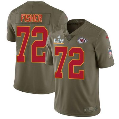 Nike Kansas City Chiefs #72 Eric Fisher Olive Super Bowl LV Bound Stitched NFL Limited 2017 Salute To Service Jersey