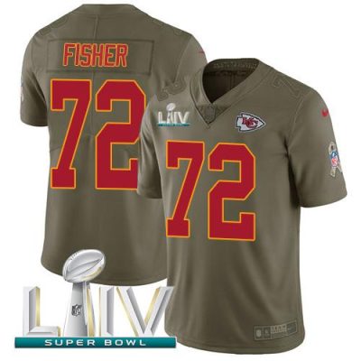 Nike Kansas City Chiefs #72 Eric Fisher Olive Super Bowl LIV 2020 Stitched NFL Limited 2017 Salute To Service Jersey
