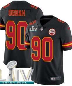 Nike Kansas City Chiefs #90 Emmanuel Ogbah Black Super Bowl LIV 2020 Stitched NFL Limited Rush Jersey