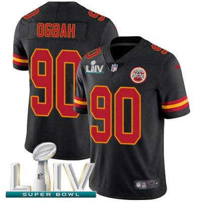 Nike Kansas City Chiefs #90 Emmanuel Ogbah Black Super Bowl LIV 2020 Stitched NFL Limited Rush Jersey