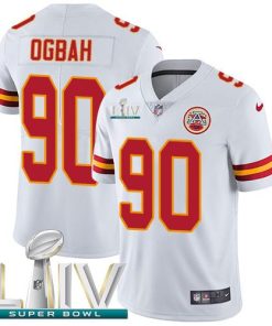Nike Kansas City Chiefs #90 Emmanuel Ogbah White Super Bowl LIV 2020 Stitched NFL Vapor Untouchable Limited Jersey