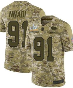 Nike Kansas City Chiefs #91 Derrick Nnadi Camo Super Bowl LV Bound Stitched NFL Limited 2018 Salute To Service Jersey