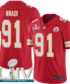 Nike Kansas City Chiefs #91 Derrick Nnadi Red Super Bowl LIV 2020 Team Color Stitched NFL Vapor Untouchable Limited Jersey
