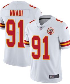 Nike Kansas City Chiefs #91 Derrick Nnadi White Stitched NFL Vapor Untouchable Limited Jersey