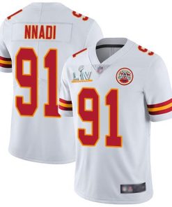 Nike Kansas City Chiefs #91 Derrick Nnadi White Super Bowl LV Bound Stitched NFL Vapor Untouchable Limited Jersey