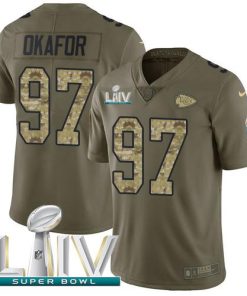 Nike Kansas City Chiefs #97 Alex Okafor Olive/Camo Super Bowl LIV 2020 Stitched NFL Limited 2017 Salute To Service Jersey