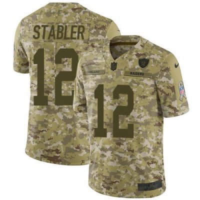 Nike Las Vegas Raiders #12 Kenny Stabler Camo Stitched NFL Limited 2018 Salute To Service Jersey