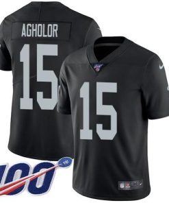 Nike Las Vegas Raiders #15 Nelson Agholor Black Team Color Stitched NFL 100th Season Vapor Untouchable Limited Jersey