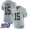 Nike Las Vegas Raiders #15 Nelson Agholor Silver Stitched NFL Limited Inverted Legend 100th Season Jersey