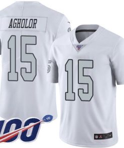 Nike Las Vegas Raiders #15 Nelson Agholor White Stitched NFL Limited Rush 100th Season Jersey