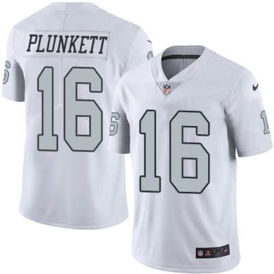 Nike Las Vegas Raiders #16 Jim Plunkett White Stitched NFL Limited Rush Jersey