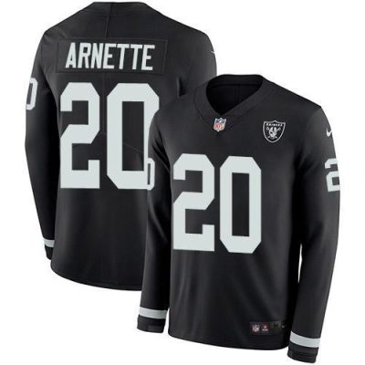 Nike Las Vegas Raiders #20 Damon Arnette Black Team Color Stitched NFL Limited Therma Long Sleeve Jersey