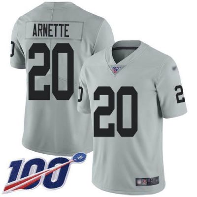 Nike Las Vegas Raiders #20 Damon Arnette Silver Stitched NFL Limited Inverted Legend 100th Season Jersey