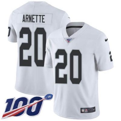 Nike Las Vegas Raiders #20 Damon Arnette White Stitched NFL 100th Season Vapor Untouchable Limited Jersey