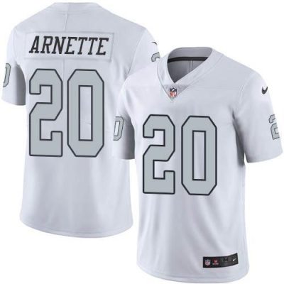 Nike Las Vegas Raiders #20 Damon Arnette White Stitched NFL Limited Rush Jersey