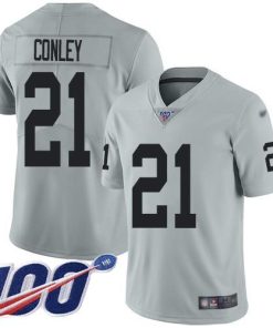 Nike Las Vegas Raiders #21 Gareon Conley Silver Stitched NFL Limited Inverted Legend 100th Season Jersey