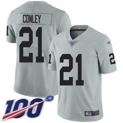 Nike Las Vegas Raiders #21 Gareon Conley Silver Stitched NFL Limited Inverted Legend 100th Season Jersey