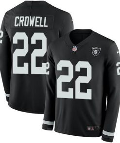 Nike Las Vegas Raiders #22 Isaiah Crowell Black Team Color Stitched NFL Limited Therma Long Sleeve Jersey